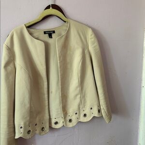 Roz & Ali Cream Blazer with Grommet Hem